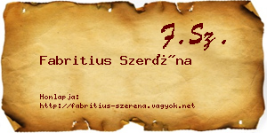 Fabritius Szeréna névjegykártya